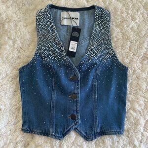 Embellished Jean Vest